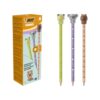 BIC Vibbies Graphite HB Pencils with Animal Figurine Erasers and Shock-Resistant Lead in 3 Barrel Colours - Pack of 6