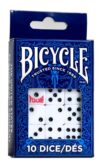 Bicycle 10 Dice Set Six Sided D6 Standard Game White Black 16 mm