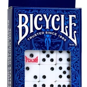 Bicycle 10 Dice Set Six Sided D6 Standard Game White Black 16 mm