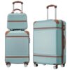 BIFULDYO 3 Pcs Luggage Sets and Cosmetic Case, 20/24" Hard Shell Suitcases, Carry on Suitcase Set, Hard Sided Luggage with Spinner Wheels, Travel Hardshell TSA Checked Suit Case (Green)