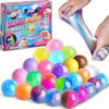 Big 25 Variety Slime Balls Party Favors for Kids, FunKidz 5.5cm Ball Size Bulk Premade Slime Pack Toys for Boys Girls 6-12 with Galaxy, Butter, Cloud, Unicorn, Mermaid, Glow, Clear Slimes