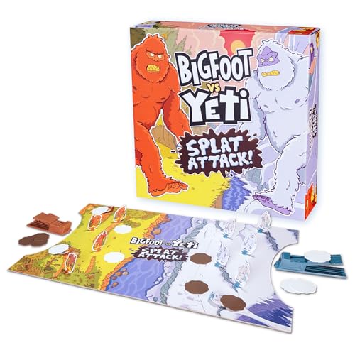 Bigfoot vs Yeti Catapult Game for Kids – Best Gift for Kids, Funny Cryptid Splat Attack Launching Battle Game, 2 Player Family Board Game, Interactive Skill & Action Toy for Ages 6+