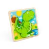 Bigjigs Toys Chunky Lift Out T-Rex Dinosaur Wooden Puzzle for Children First Puzzles for Toddlers 5 Piece Puzzle with Large Shapes Baby Puzzles Learning Gifts for Children from 10 Months