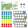 Big Magnetic Ten Frame Set, Opret 52 Pieces Math Manipulatives for Elementary, Kindergarten Classroom Must Haves Math Games with Storage Bag, Ages 5+, 4 Frames, 44 Counters, 2 Plus and 2 Minus