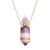 Biiange Crystal Perfume Bottle Necklace, Essential Oil Diffuser Pendant Necklace for Women, Refillable Aromatherapy Jewelry with Gold Chain (Purple Gradient)