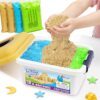 Billeeit 4.4 lbs Play Sand w/Storage Sand Box for Kids 3+