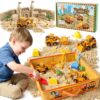 Billeeit Sand Construction Kit w/Sand Box, Sand, Trucks & Tools 30+Pcs