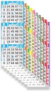 Bingo Books – 3 Faces, 10 Pages Each, 100 Disposable Game Books – Bold Dauber Sheets – Recyclable Bingo Cards for Seniors & Adults (3on10up)
