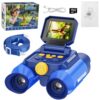 Binoculars for Kids with Night Vision, 2.4" IPS Screen Digital Binoculars with 20 Games & 8GB SD Card, 10X Optical Zoom, Rechargeable STEM Outdoor Toys Gifts for 4-12 Year Old Boys Girls