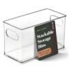 BINO | Stackable Plastic Storage Bins, Clear | THE CLARUS COLLECTION | Pantry Organizers and Storage Containers | Fridge Organizer Bins | Kitchen Cabinet Organizer | Medicine Cabinet Bin