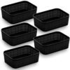 BINO | Woven Plastic Basket | XS (Black), 5-Pack | THE JUTE COLLECTION | Home Organization, Space - Saving Storage, Stylish Design | Jute Basket | Plastic Storage Basket