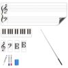 Bintomo Large Magnetic Dry Erase Music Staff Whiteboard, 46.5"x16" Magnet Sheet with Freely Assembled Music Clefs and Piano Keyboard Magnet for Teachers, Musicians, Students, Music Classroom Supplies