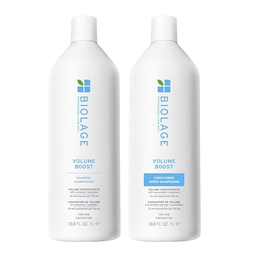 Biolage Volume Boost Shampoo & Conditioner Set for Fine Hair – Creates Lasting, Lightweight Volume, Root Lift & Shine, With Cellulose and Peptides, Vegan, Paraben and Silicone-Free, 33.8 Fl Oz