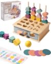 Biottro Montessori Toys for 3 4 5 Year Old - 5 in 1 Learning Education Toy for Toddler Kid Boys Girls - Shape Matching Stacking Color Sorting Beads Lacing Sensory Fidget Gifts