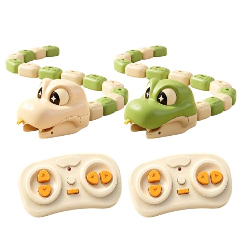 Biplut Interactive Magnetic Snake Robot, Remote Control Growing Snake Game with Race Maze Math Modes, Light and Sound Effects, Rechargeable Family & Friend Activity Gift (2pcs)