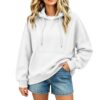 biqikav Oversized Hoodies for Women Pullover Sweatshirts Tops White