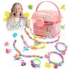 BIRANCO. Deluxe Beading Set with 350+ Pop Beads Include Butterfly, Bee, Dragonfly with Transparent Wings, and Ladybug Jewelry Making Kit for Kids Ages 3-8