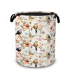 Bird Floral Leaves Laundry Basket Foldable Waterproof Oxford Cloth Tote Bag Laundry Hamper Clothes Storage Bucket Organizer For Bathroom/Laundry Storage/Bedroom 20 x 16 in