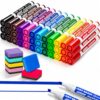 Birebebys 36 Count Dry Erase Markers, Chisel Tip Whiteboard Markers in 12 Absort Colors with 6 Magnetic Whiteboard Erasers, Low Odor Dry Erase Pens for Kids Classroom, Office, Back to School Supplies