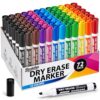 Birebebys 72 Pack Dry Erase Markers, Chisel Tip Whiteboard Markers in 12 Assorted Colors, Low Odor Dry Erase Pens Bulk Pack for Teachers Kids, Classroom, Office, Home, Back to School Supplies