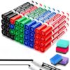 Birebebys Dry Erase Markers with Eraser, 36 Count Whiteboard Markers in 4 Colors, Chisel Tip Low Odor Dry Erase Pens Bulk for Office, Back to School Supplies