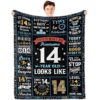 Birthday Gifts for Boys,Super Soft and Warm Happy Birthday Blanket,Boy Birthday Gift Ideas,Best Present for Boy,Warm Flannel Throw Blankets Birthday Decorations for Boys (60 * 50, 14th)