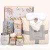 Birthday Gifts for Women, Self Care Gift, Relaxing Spa Care Package for Women with Blanket, Unique Gift Baskets for Mom Wife Girlfriend Friend Sister,Relaxing Spa Gift Basket Set (White)