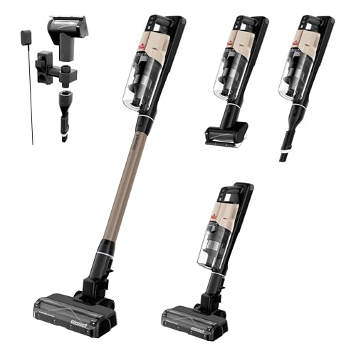 Bissell PowerClean FurGuard Self-Standing Cordless Vacuum w/Self-Cleaning Brush Roll, Wall Mount, Upholstery Tool & Bright Headlights, Amazon Exclusive Limited Edition Color, Coastal Clean, 4039A
