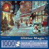 Bits and Pieces 1000 Piece Puzzles for Adults - Christmas in Paris with Glitter Effects - Large 20" x 27" Jigsaw Puzzles 1000 Pieces Glitter Paris Street Christmas, No 2 Pieces Alike