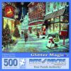 Bits and Pieces 500 Piece Puzzles for Adults - Christmas in Paris with Glitter Effects - Large 18" x 24" Jigsaw Puzzles 500 Pieces Glitter Paris Street Christmas, No 2 Pieces Alike