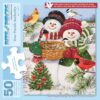 Bits and Pieces – 50 Piece Jigsaw Puzzle for Adults – Snow Couple Feeding The Birds - Jigsaw Puzzle by William Vanderdasson, Completed Puzzle Size: 15" x 19"