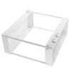 BIUDECO Sink Organizer Adjustable Shelves with Hooks, 2 Tier Stainless Steel and Plastic Storage Rack with Wheels and Compact Base for Kitchen, Laundry Room, or Bathroom