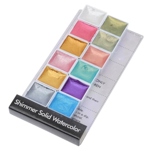 BIUDECO Watercolor Paint Set with Pearlescent Solid Pigment Powder, Vibrant Colors for Arts and Painting, Great for Artists and Students, 1 Box Watercolor Kit for Different Painting Styles