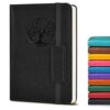 Biuwory A6 Leather Pocket Notebook, 140 Lined Pages Hardcover Small Journal