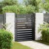 Black Aluminium Garden Gate 39.4 x 47.2 Inch, Lockable Entry Gate for Patio, Backyard, and Fence Entrance with Secure Handle