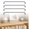 Black Aluminum Gallery Rails for Shelves, Cabinet Decorative Shelf Railing, Anti Tipping Guard Bar for Living Room Kitchen Bathroom Closet Organizer Plants, Easy Install