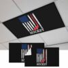 Black American Flag Magnetic Fluorescent Light Covers for Ceiling Lights 2x4 Ft,Abstract Red Hockey Stripes Us Flag Office Kitchen Drop Ceiling Light Covers Lighting Filters Shade Panel 2 Packs