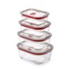BLACK + BLUM Stack + Nest Glass Food Storage Container Set | Mix Set 4 Pack