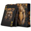 Black Gold Style Animal Themed Playing Cards, 54 Unique Exquisite Animal Illustrations, Ultra HD Four-Color Printing, Linen Textured Anti-Slip Design On Both Sides.