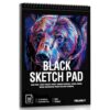 Black Paper Sketchbook 8.3 × 11.7 in, 30 Sheets, 160gsm, Spiral Bound