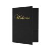 Black Welcome Folder Gold Foil with Two Pockets 25pk 12x9” Linen for Church Visitor New Hire Employee Client HR Professional Meeting