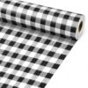 Black White Buffalo Plaid Bulletin Board Roll Non-Woven Fabric Bulletin Board Background Non-Woven Fabric Backdrop Back to School Decor Poster for Birthday Party Art Crafts Supplies 16in X 40ft