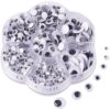 Black Wiggle Eyes with Self-Adhesive Mixed Sizes Stickers with Storage Box for DIY Crafts