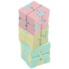 Blaihild Fidget Toys Infinite Cube 3 Pack Plastic Decompression Toy for Stress Relief, 3.1in Folding Link Chain Sensory Game, 99% Recyclable Material, for Office Focus ADHD Restless Hands