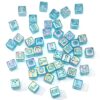 BLARINOLY 20Pcs Acrylic Letter Beads Transparent Rainbow Alphabet Letter A-Z Beads with Large Hole Spacer Loose Bead for Bracelets Jewelry Making(Blue)