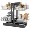Blind Corner Pull Out 2-Tier Shelf Organizer for Left & Right Cabinets