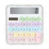 Bling Crystal Colorful Standard Calculator with 12 Digit Display and Big Buttons,Suitable for Office,School,Home & Business Use (White)