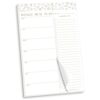 bloom daily planners Weekly Meal Planning Pad - Magnetic Hanging Refrigerator Menu Planner with Tear-Off Sheets & Perforated Grocery Shopping Lists - 6” x 9” - Modern Gold
