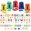 Blosssound Magnetic Letters 79 Pcs Magnetic Alphabets and Numbers with 5 Crayon Storage Bags Uppercase Lowercase ABC 123 for Back to School Preschool Classroom Spelling Counting Learning Supplies