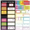 Blosssound Math Number of The Day Pocket Chart Math Classroom Pocket Chart with 66 Dry Erase Cards Dry Erase Pen Educational Learning Poster for Home School Decor Teaching Supplies (Colorful)